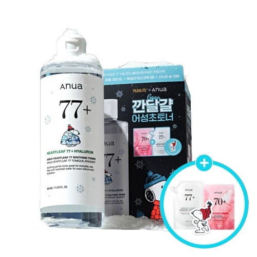 【限定セット】ドクダミスージングトナー 350mL×2本 + スヌーピーコットン20枚 + 桃マスク1枚付き（アワード記念）