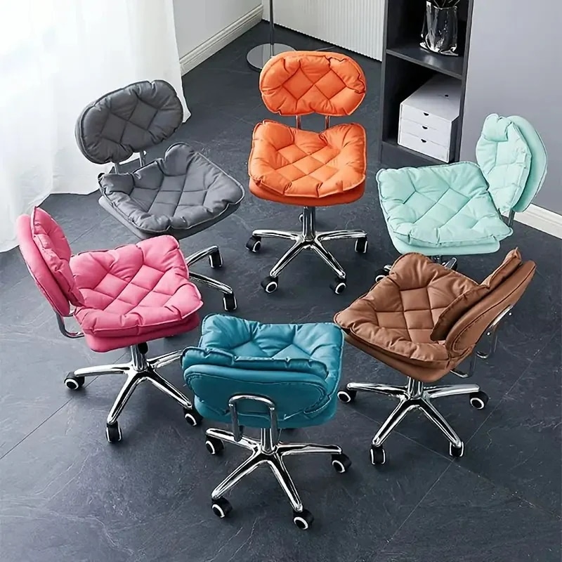 オフィスチェア デスクチェア ピンク オレンジ ブルー グレー デスクワーク オフィス キャスター付き スクエア モダン シンプル お洒落 4-7