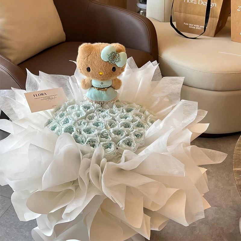 永遠の花マンタローズブーケ高級造花ソープフラワー親友の日の彼女への誕生日プレゼントとして