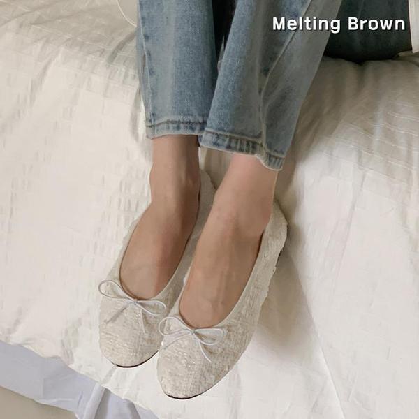 女性スパンコール飾りフラットシューズ K63