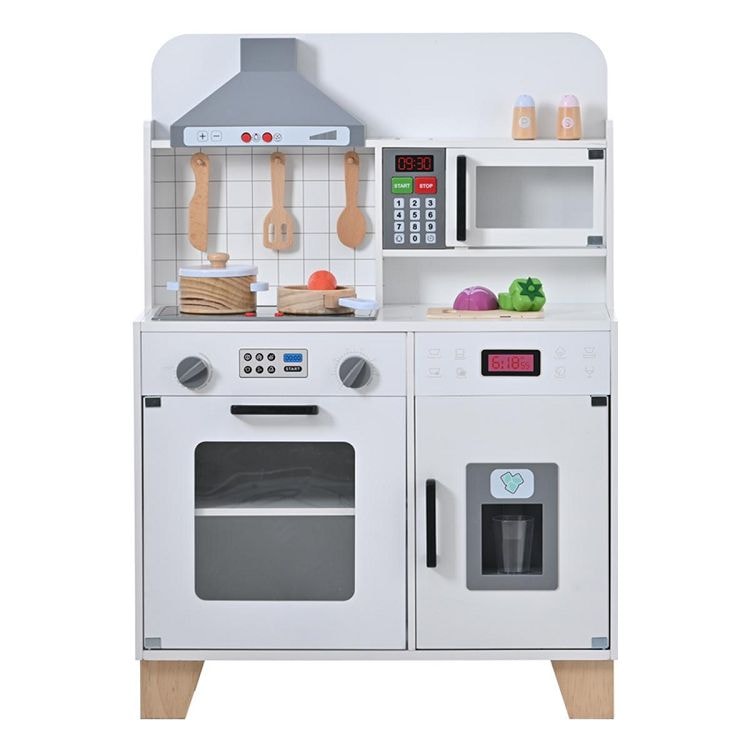 【翌日発送】おままごと キッチン 木製 台所 ライト付き 音が鳴る 製氷機 調理器具付き 調味料 食材 野菜