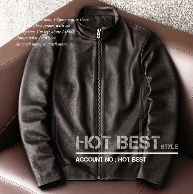 カウハイド 復刻30sミニマムスタイル スタンドカラークロム鞣し シングルライダース メンズ 革ジャン レザージャケット 牛革