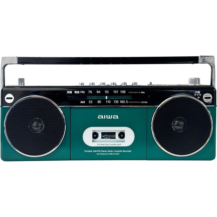 アイワ GAA4-RCP0002-GN Bluetooth対応 ラジオカセットレコーダー(グリーン) GAA4RCP0002GN