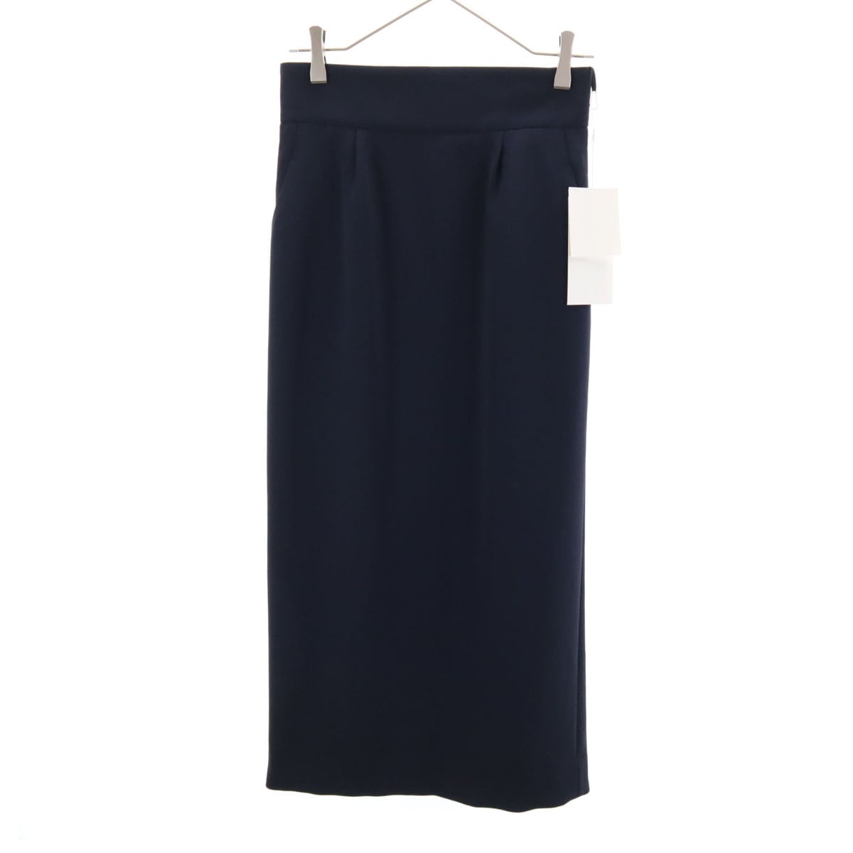 未使用 Mame Kurogouchi マメクロゴウチ 日本製 Iライン ロングスカート 2 ネイビー レディース 古着