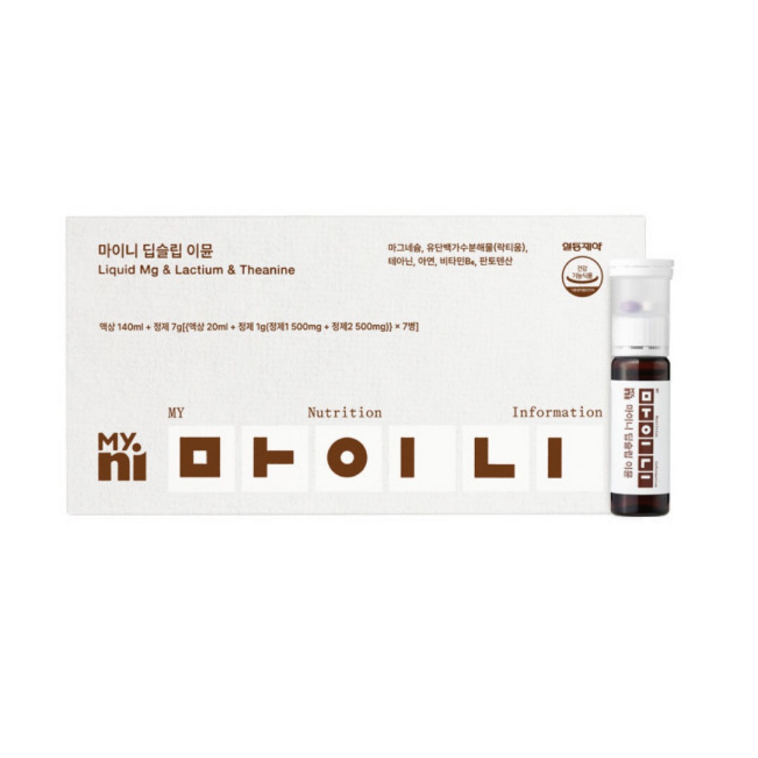 韓国一東製薬 睡眠サプリメント マイニーディープスリップイミュン（20ml+1g） 1箱 7本入/ 熟睡マグネシウム テアニルラクティウムビタミンB亜鉛