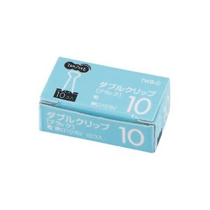 (まとめ) TANOSEE ダブルクリップ 粒 口幅10mm ブラック 1箱（10個） (300セット)