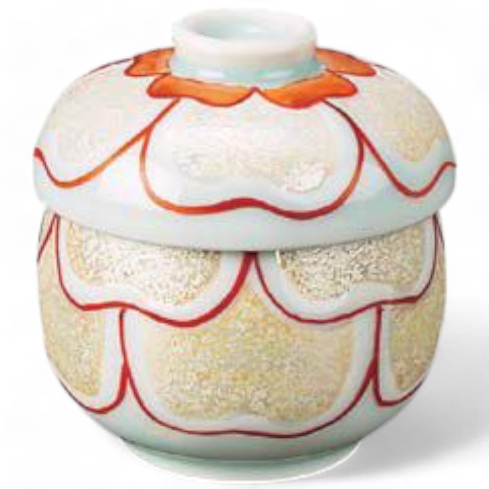 匠美風 有田焼 茶碗蒸し 器 虹彩赤濃花びらプチ瓢 蒸し碗 日本製