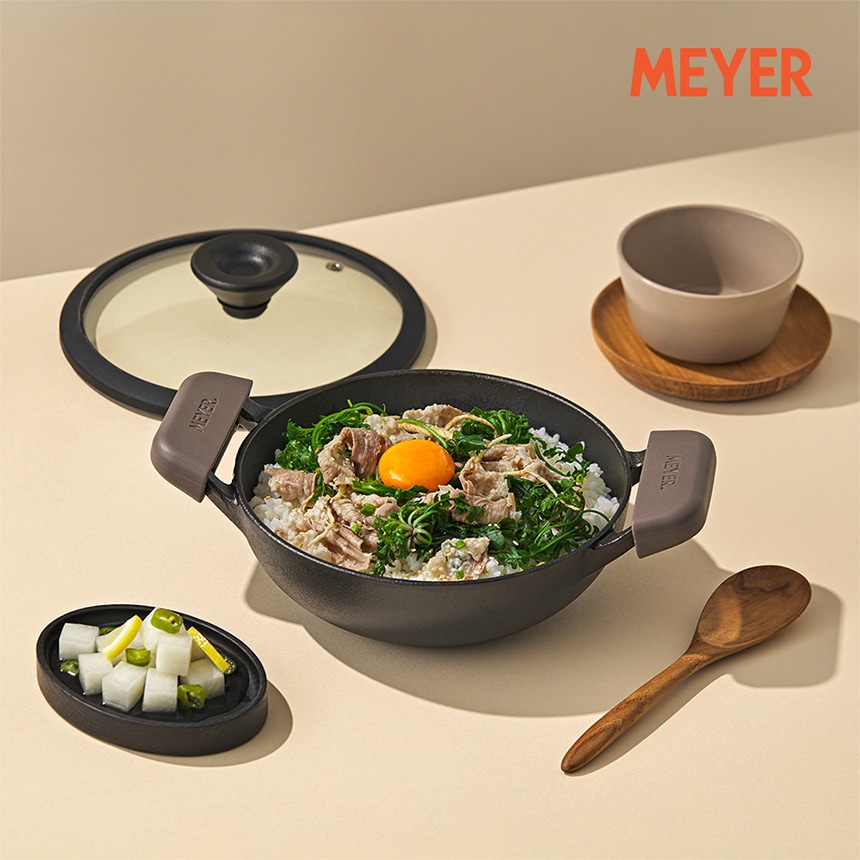 鋳鉄製ノンスティック中華鍋（20cm）無毒ブラック