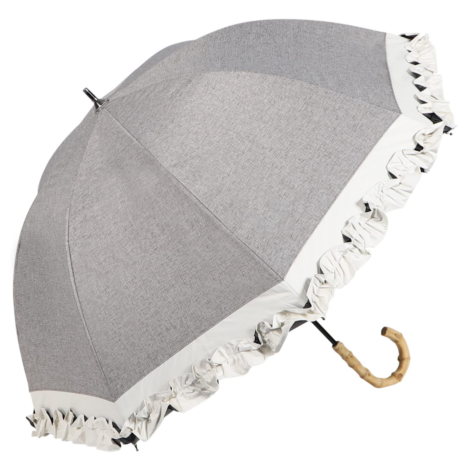Refume レフューム 日傘 長傘 完全遮光 遮光率100% 軽量 遮光 遮熱 晴雨兼用 UVカット REFU-0009 グレー オフ ホワイト 白