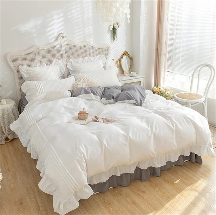 スタイル ベッドスカート 小さい新鮮な 4点セット シーツ 掛け布団カバー ドミトリー ベッド