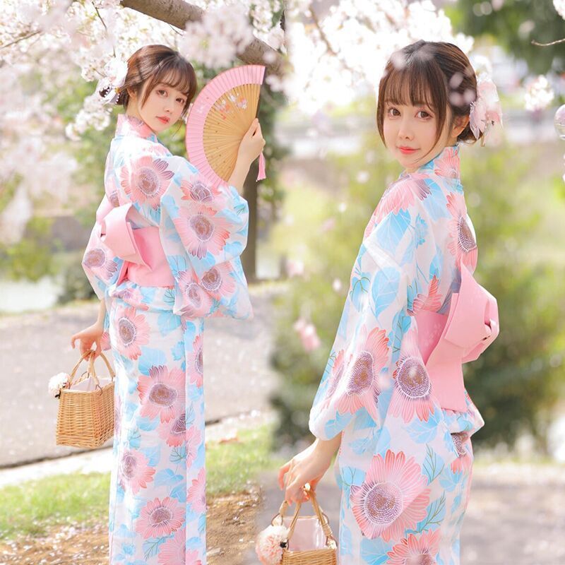 浴衣レディース 和服の女性正装伝統的な夏の和風でかわいい優しい仙女のスカート撮影写真服装神明少女ゆかた 韓国ファッション
