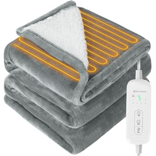 MYCARBON 電気毛布 電気ひざ掛け ブランケット電気掛け毛布 127 * 152CM 7段階温度調節 6段階切タイマー フランネル 洗濯機で洗濯可能