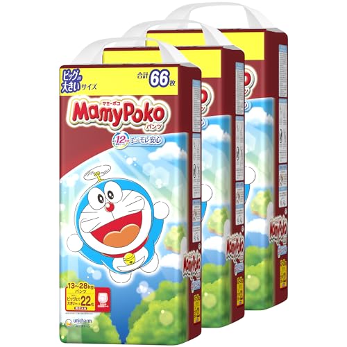 【パンツ ビッグより大きいサイズ】マミーポコ パンツ ドラえもん オムツ(13~28kg)66枚(22枚×3)ケース品【Amazon.co.