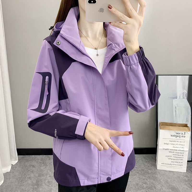 女性用ジャケット春の新しい幼稚園服防水防風登山ジャケット女性用秋アウタースタイルウインドブレーカー