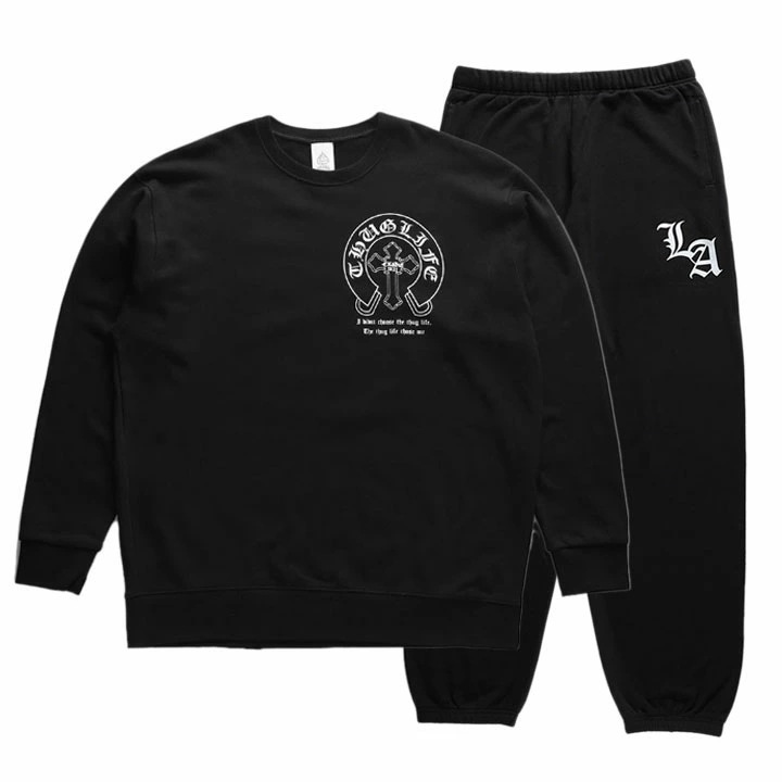 ACE FLAG 上下セット 長袖 ブランド スケボー メンズ 春秋冬用 黒 大きいサイズ エースフラッグ セットアップ トレーナー スウェット 裏パイル スウェットパンツ