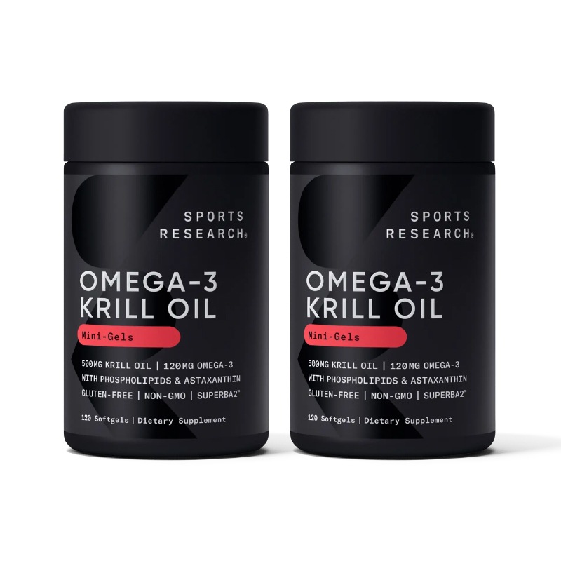 (スポーツリサーチ) 南極オキアミオイル アスタキサンチン配合 500mg 120ソフトジェル (2個セット)