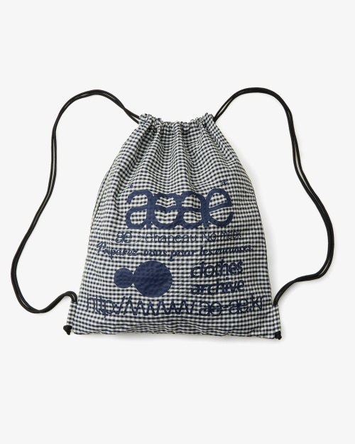 【AEAE】 WEB LOGO CHECK GYM SACK [BLUE] リュック 正規品