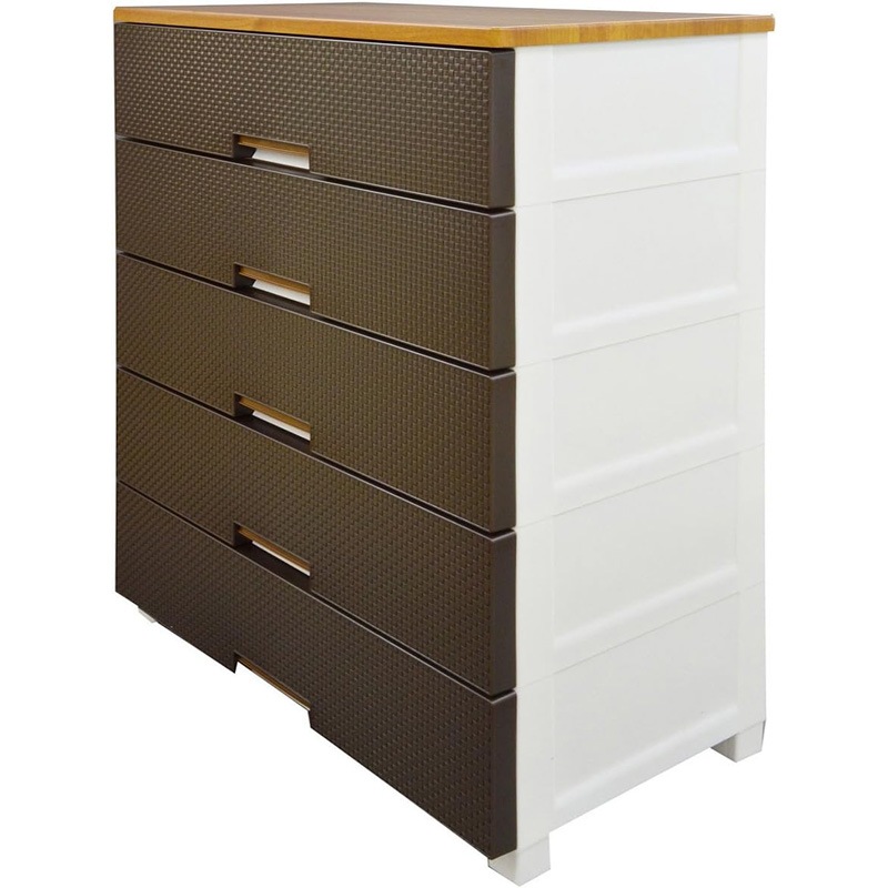 天馬 Tenma チェスト フィッツプラス メッシュ 5段 ブラウン 幅75cm FM7505B