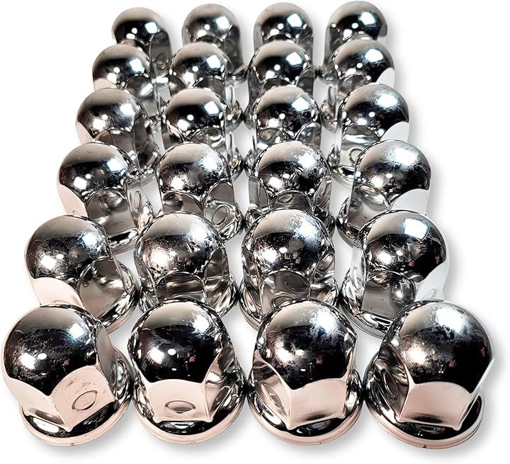 ナットキャップ ステンレス製 JIS41mm 高さ55mm カバー 鏡面仕上げ 6/8穴用 大型 トラック ダンプ デコトラ カスタム 汎用品 ドレスアップ(24個セット(+予備))