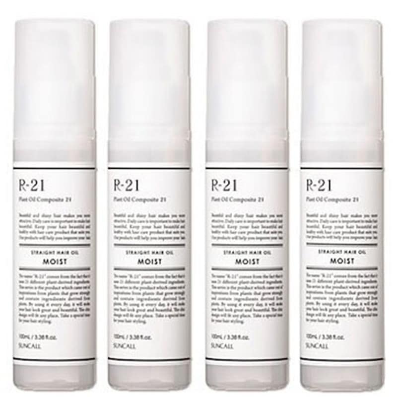 サンコール R-21 ストレート ヘアオイル モイスト100ml ×4個 セット トリートメント うねり しっとり まとまり