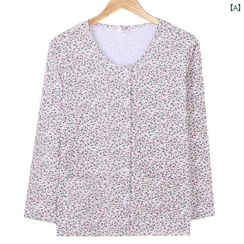 ルームウェア 部屋着 レディース 長袖 婦人 ミセス 高齢者 夏 薄手 トップス 特大 カーディガン 綿 大きめ サイズ ラウンドネック 服