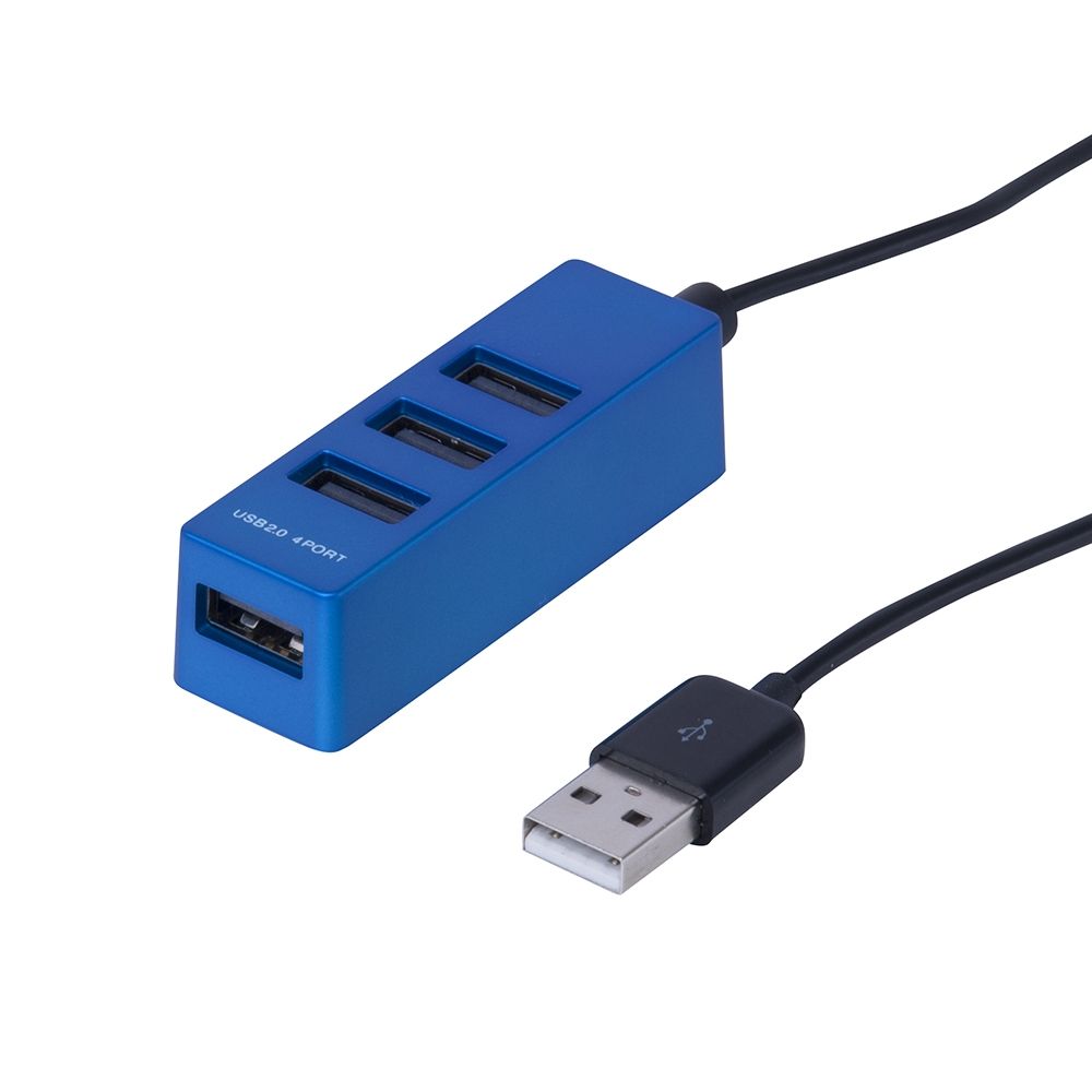 （まとめ買い）USB2.0 4ポートハブ 1.2m ブルー UH-2414BL [x3]