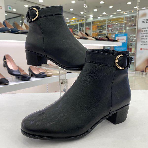 女性バックル装飾ファーアンクルブーツ PFDWSB658BK HSIS1A GN
