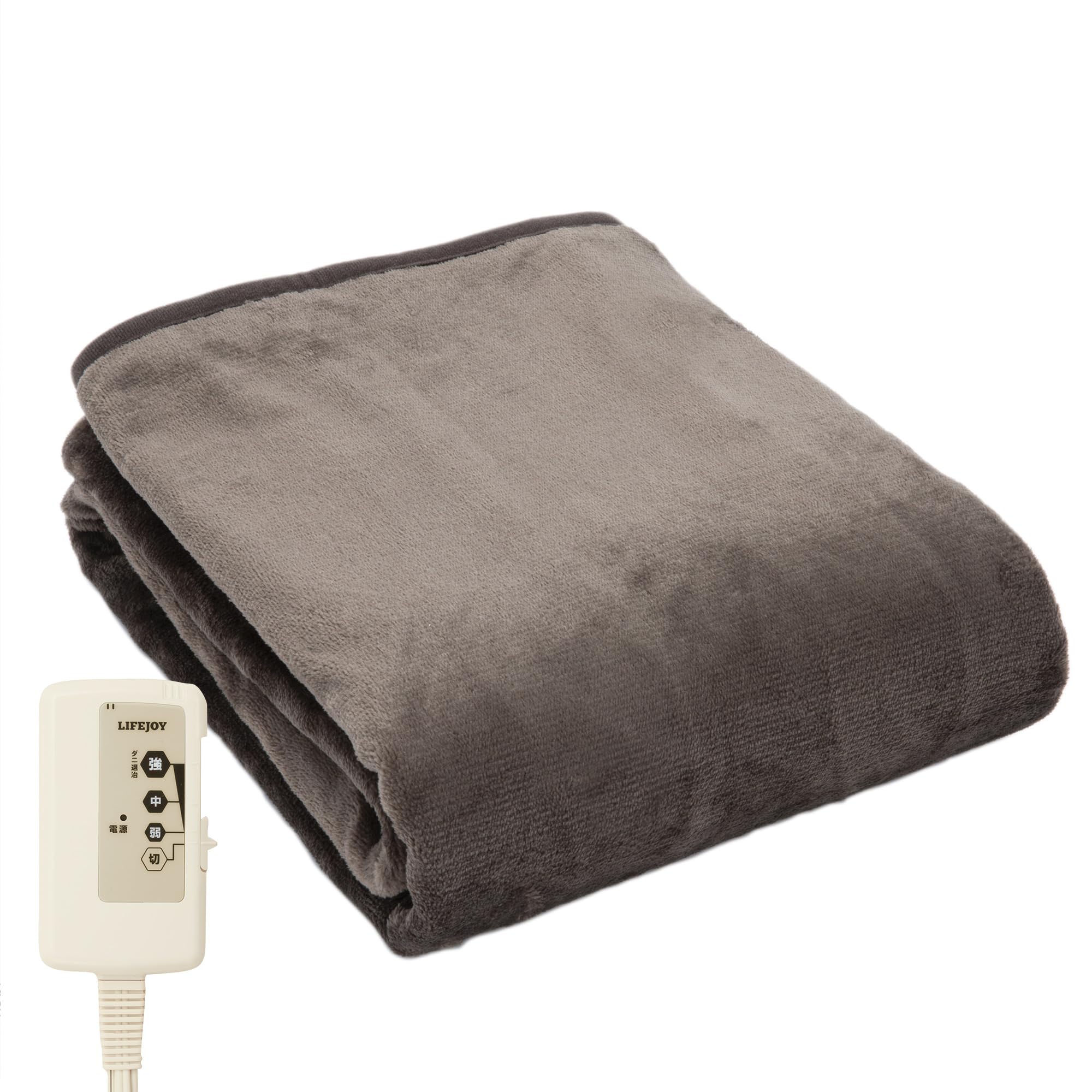 ライフジョイ 電気毛布 敷き ダークブラウン 140×80cm 洗える フランネル 省エネ ふわふわ JCA552B
