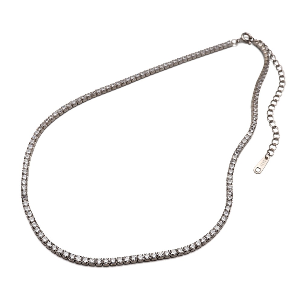 シルバー925 テニスチェーンネックレス [cn122]