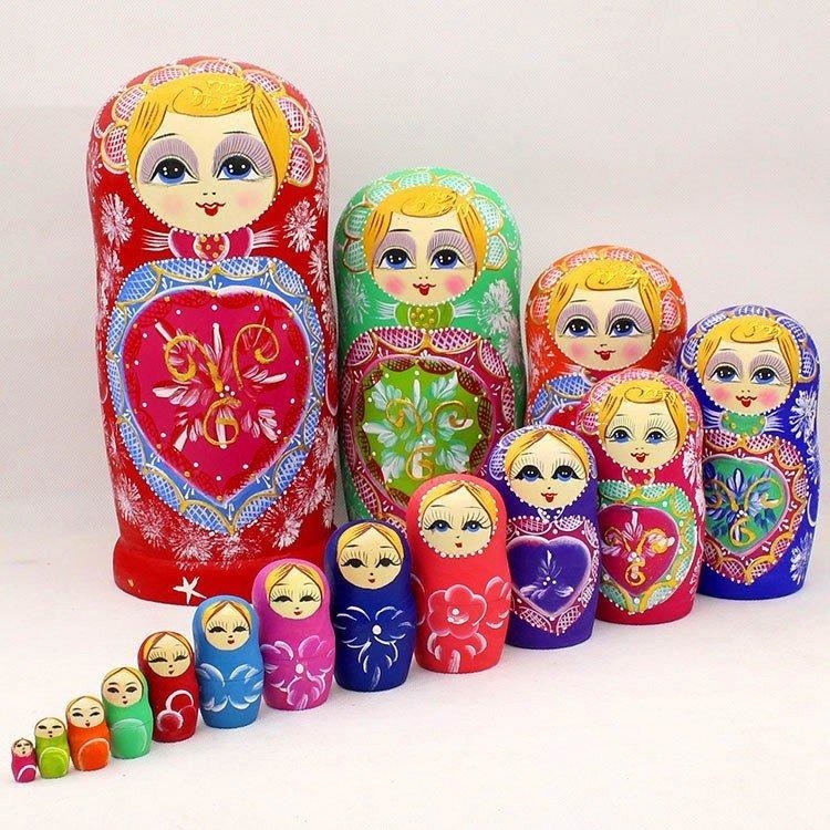 マトリョーシカ ロシア 人形 手作り お土産 動物 ぬいぐるみ ヨーロッパ ロシア土産 伝統木製 かわいい贈り物 手塗り おもちゃ ロシア民芸 家族 飾り