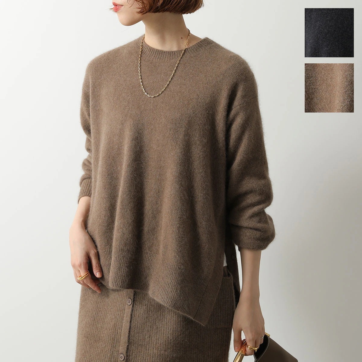 C.T.plage シーティー・プラージュ セーター Hamilton wool raccoon side button pullover CT25320 レディース ニット 長袖 セットアップ可能 15,833円