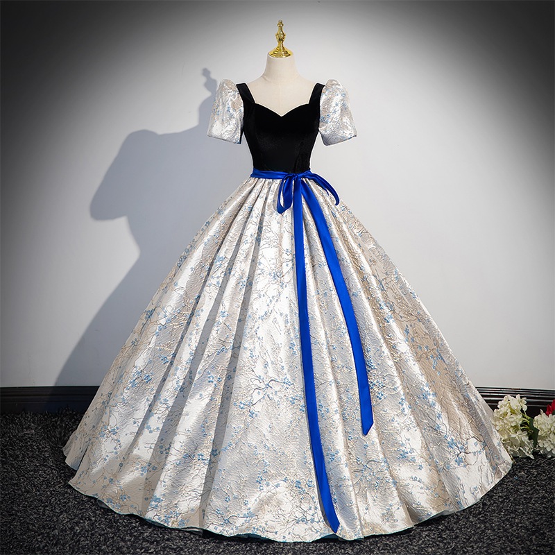 イブニングドレス気質パフォーマンス服学生声楽試験ステージベルカントソロチュチュスカート宴会ホスト