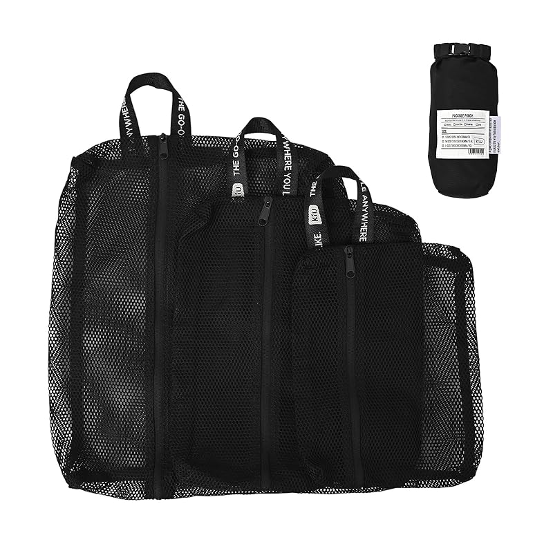 即納：KiU キウ パッカブルポーチセット 2ND PACKABLE POUCH SET 2ND メッシュポーチ 旅行 トラベル 洗濯可能 ランドリー 収納 軽量 衣類 下着 マチ 収納袋 ユニセック