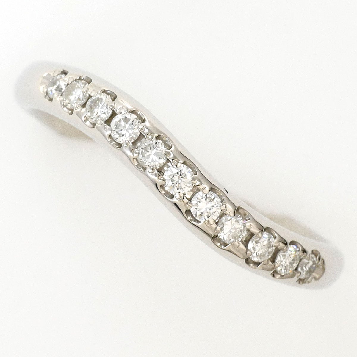 PT1000 プラチナ リング・指輪 11号 ダイヤモンド 0.17ct ブルーダイヤ（ct刻印なし） 総重量約4.0g ジュエリー 中古