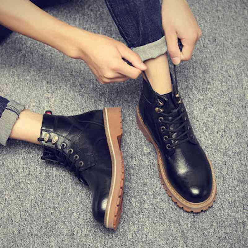 ブーツ メンズ 暖かい ワーク セット ルーム 革 防水 黒 ジッパー 夏 モード 洗える 幅広 ファスナー 完全 冬 防寒 軽い ブーツ秋 スエード 春 滑らない レザー フロント シューズ 靴 ブ