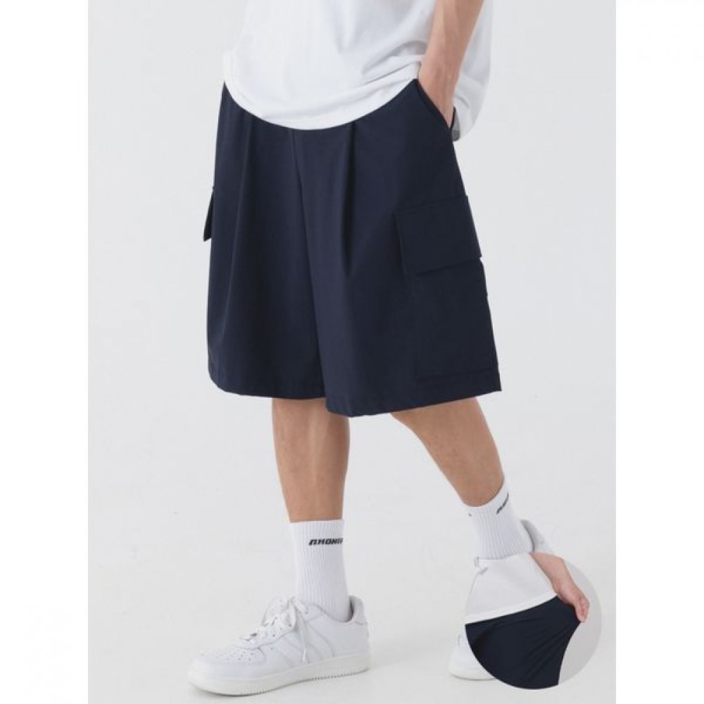 [Pianer] クールスパンカーゴバミューダパンツ (ネイビー)