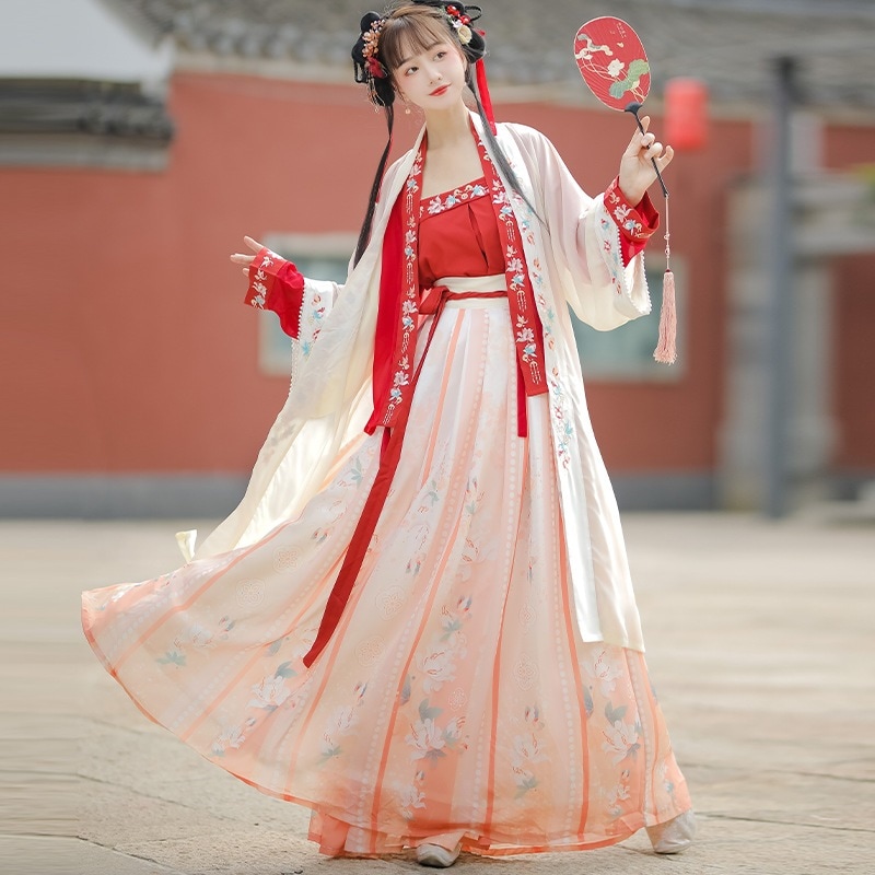 春の新曲 漢服 女性 大人 古代衣装 中国風 潮仙重工業 刺繍 ロングウエスト丈 ウエストスカート
