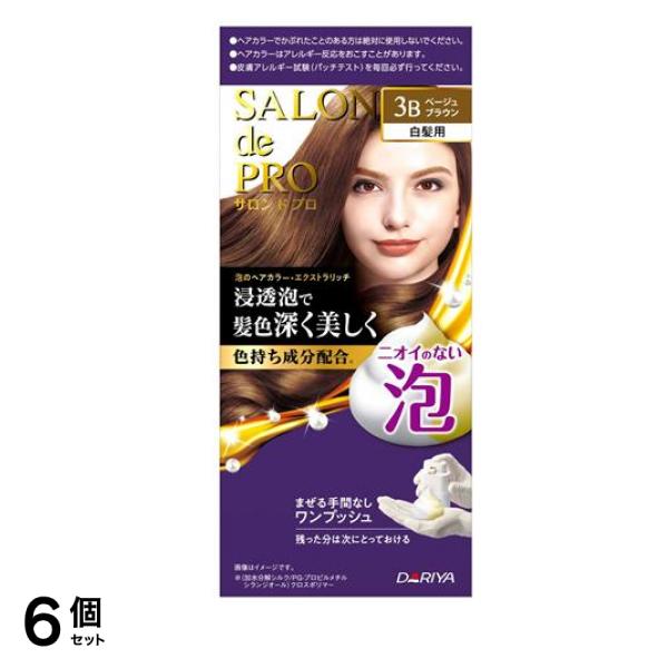 泡のヘアカラー・エクストラリッチ 白髪用 3B ベージュブラウン 1組入 6個セット