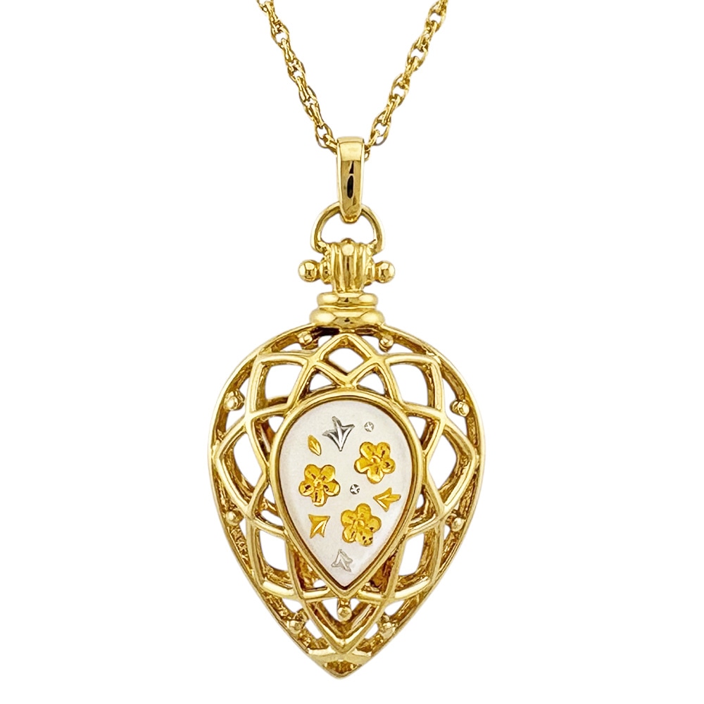 ミキモト ネックレス 18金 K18イエローゴールド シェル MIKIMOTO 中古 美品
