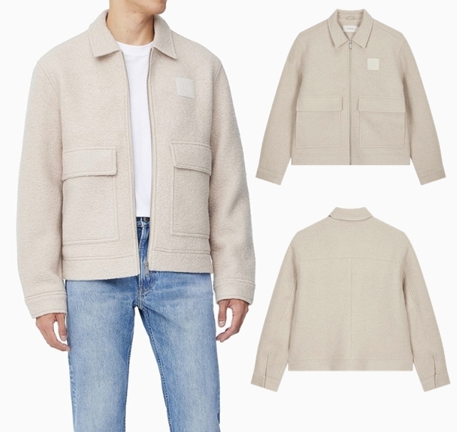 Relaxed Fit Textured Wool Jacket (J326707-PDH )