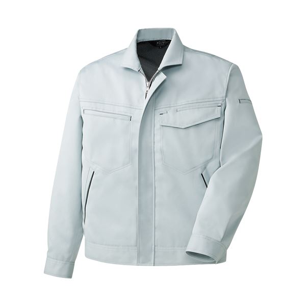 (まとめ）長袖ブルゾン 制電ソフトツイル グレー Sサイズ(×3セット)