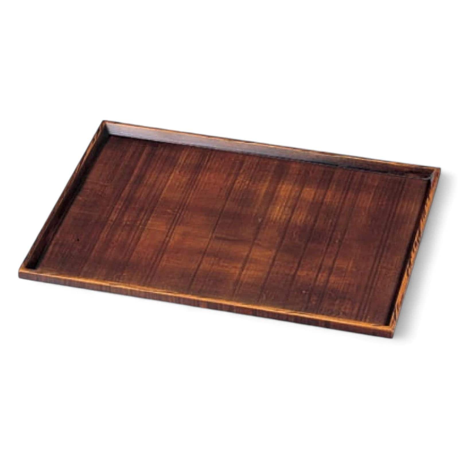J-kitchens お盆 木製尺３荒彫長手 トレー （ 盆 トレイ おぼん ） 栃塗 39cm 漆器 （ 木製品 ） 日本製