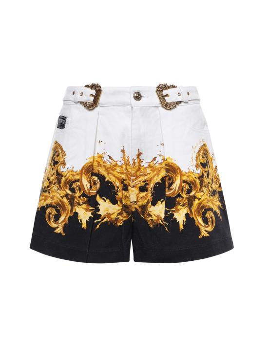 VERSACE Women Shorts & Burmudas 80HAD55P ES163L54GL2 WHITE BLACK GOLD