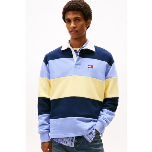 メンズ リラックス バッジ ストライプ ラグビー Tシャツ T32G0TKT10TMT1 TOMMY JEANS