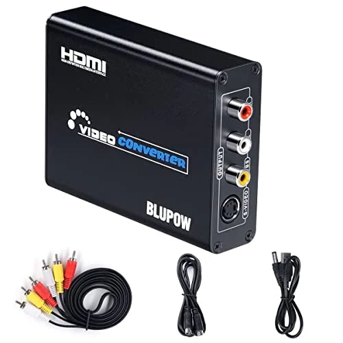 BLUPOW【電源不要】HDMI to コンポジット/S端子 変換器 1080P対応 HDMI to