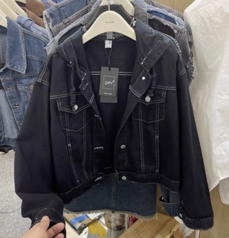 アウター デート モテアイテム デニムジャケット Gじゃん フード付き 長袖 コットン 大人可愛い きれいめ 上品 おしゃれ かっこいい 大人可愛い ラブリー キュート ガーリー クール モード系