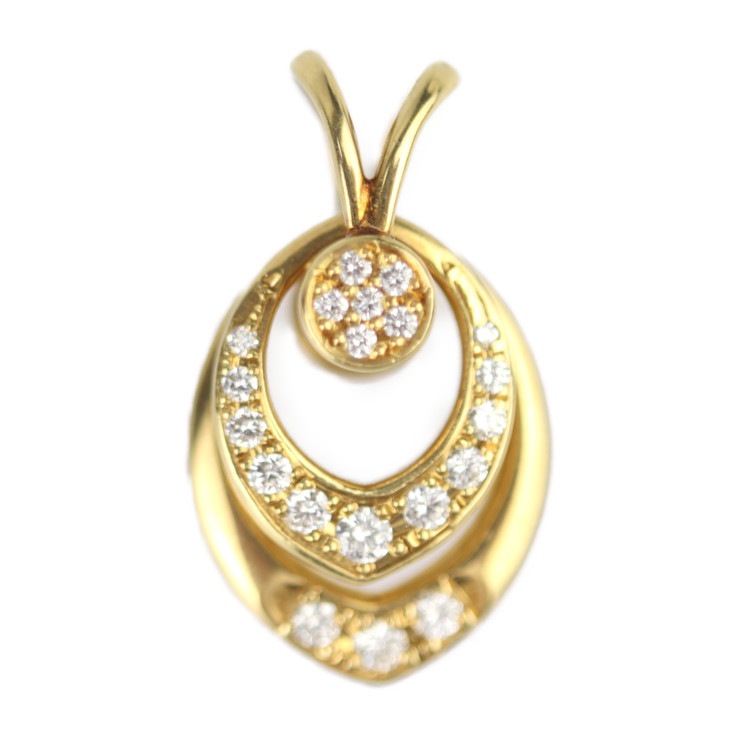 WALTHAM ウォルサム ペンダントトップ - ペンダント 750 K18 ダイヤモンド イエローゴールド ペンダントヘッド スウィングモチーフ 可動式 アクセサリー 本物保証 中古
