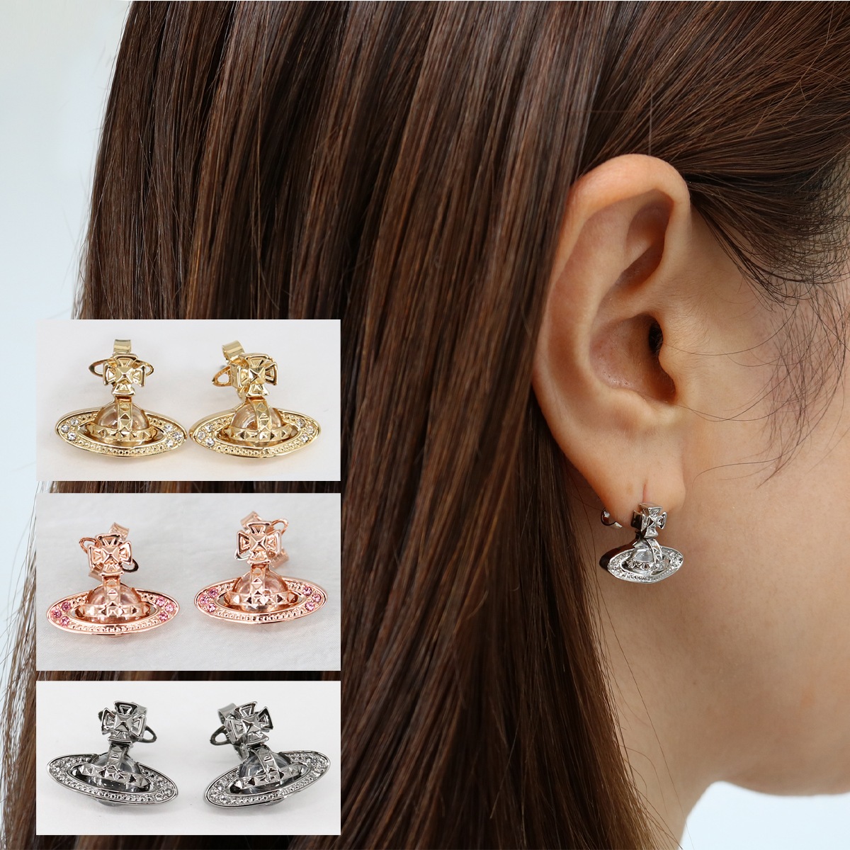 ピアス PINA BAS RELIEF EARRINGS 62010131-02P116-CN オーブ 両耳用 アクセサリー シルバー