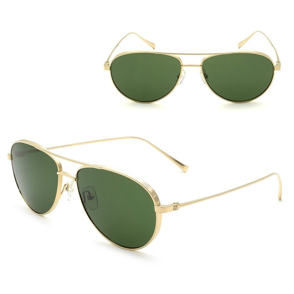 ゼニア サングラス ZEGNA EZ0072/S 32N 59 Ermenegildo Zegna サングラス ノーズパッド UVカット グリーン ゴールド 13,321円