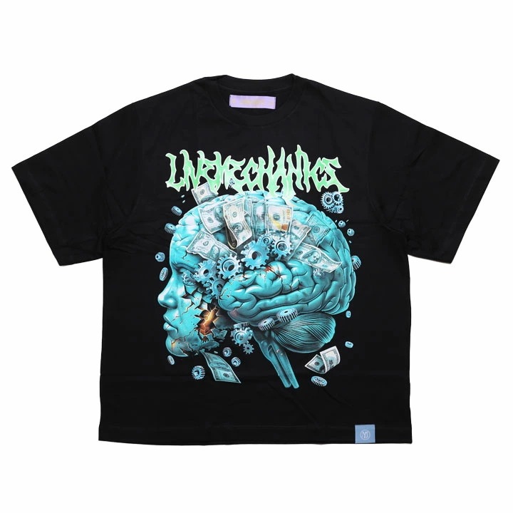 LIVE MECHANICS Tシャツ 半袖 メンズ レディース 春夏用 黒 大きいサイズ ライブメカニクス おしゃれ 派手 脳 ロボット AI 人工知能 並行性制御